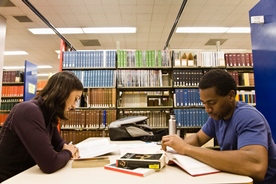 Students in the university library